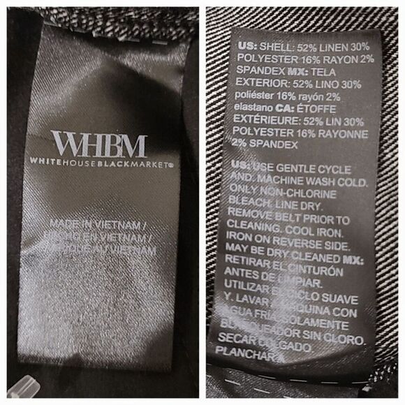 WHITE HOUSE BLACK MARKET Linen Belted Utility Pant SIZE 10 NWT - Picture 8 of 16